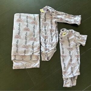 Kate Quinn Bamboo Butterfly Swaddle and Sleeper Set